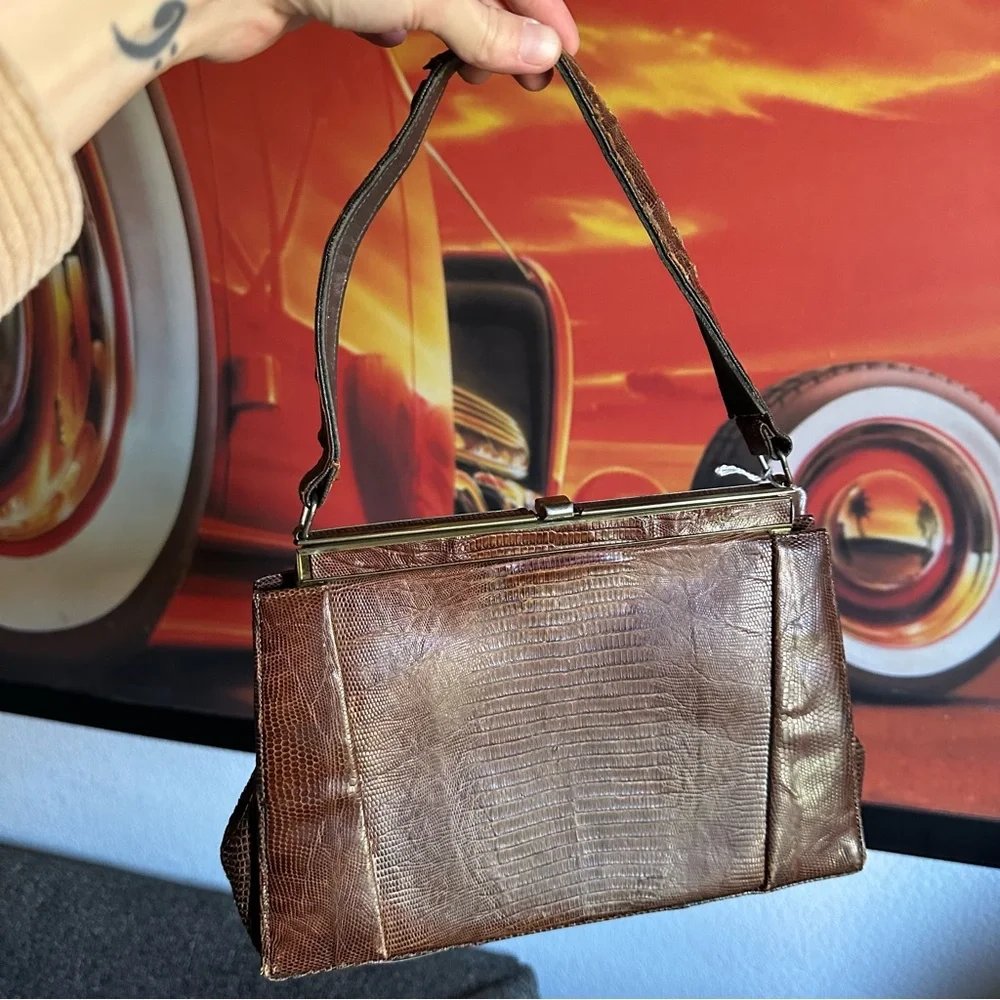 Vintage alligator top handle bag MCM retro - Picture 3 of 9